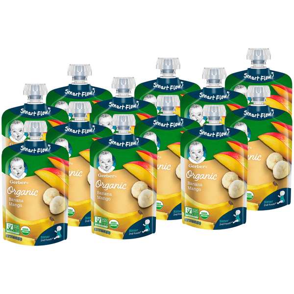 Gerber Gerber 2nd Foods Organic Banana Mango Baby Food 3.5 oz., PK12 00015000960155